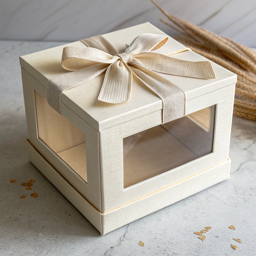 Heirloom gift box with grosgrain ribbon